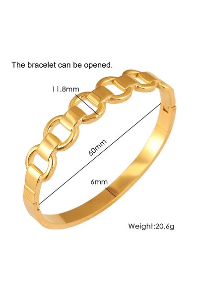 Choice 58-63mm Type3 Stainless Steel Skeleton Bracelet for Women Gold Color W...