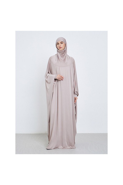 Choice عباية صلاة إسلامية رمادية اللون، مقاس واحد، للنساء المسلمات، بأكمام طو...