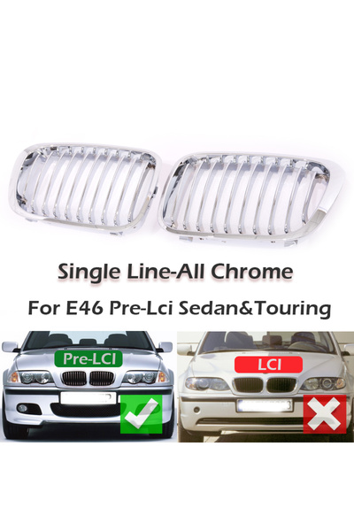 Choice1 شبكة أمامية مطلية بالكروم بالكامل، ذات شريحة مفرد ، بلون أسود لامع غي...