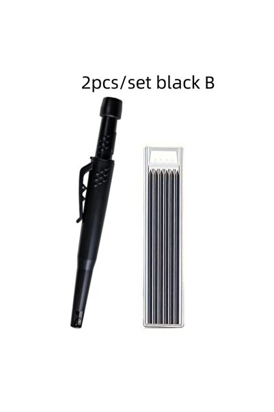 choice2 black B set Solid Carpenter Pencil Set 2.8mm Deep Hole Mechanical Pen...
