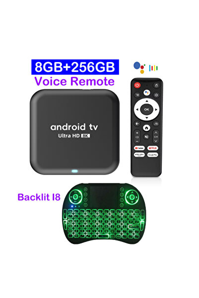 Choice35 UK Plug 8G 256G Keyboard Smart TV Box 2026 Android 16 Q18 RK3518 Dua...