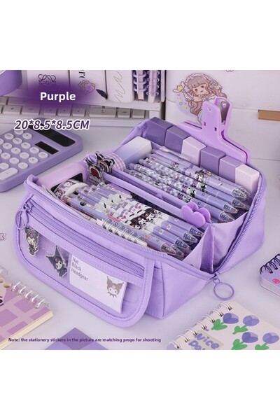 Choice PURPLE Large-capacity Pencil Case, Multi-functional Desktop Finishing ...