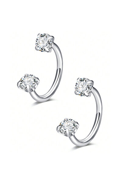 Choice C-shaped and spiral Face 18G 1.0x8mm Nose Rings & Studs Style 1 2PCS S...
