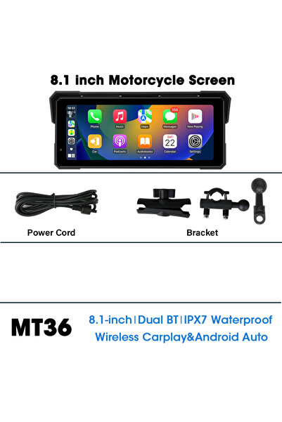 Choice MT36-No Camera Jansite 8.1 Inch 4K Motorcycle CarPlay Screen 4K Dash C...