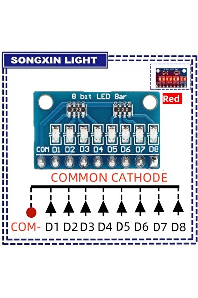 Choice11 1pcs Red-Cathode 3-24V 8 Bit Blue/Red Common anode/cathode LED indic...