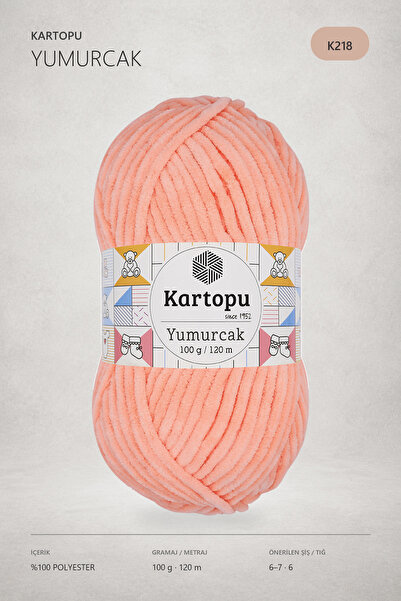 Generic Brand K.Artopu Yumurcak Velvet Hand Knitting Yarn Salmon K218