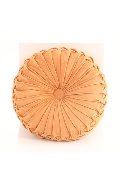 Choice3 35x35CM Gold Throw Pillow Hand Sewn Pleated 3D Dutch Velvet Pumpkin B...