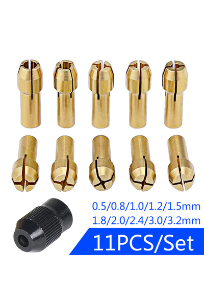 Choice 11PCS/lot Drill Chuck Collet Set for Dremel 0.5-3.2mm Chuck M8*0.75mm ...