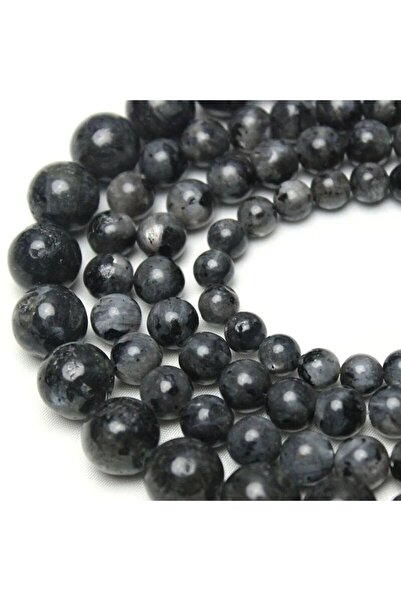 Choice 6mm Natural Labradorite Larvikite Stone Beads Black Round Loose Beads ...