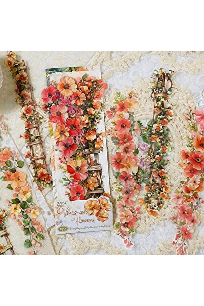 Choice3 B 10pcs Vintage Transparent Flower Ladder Stickers for Scrapbooking P...