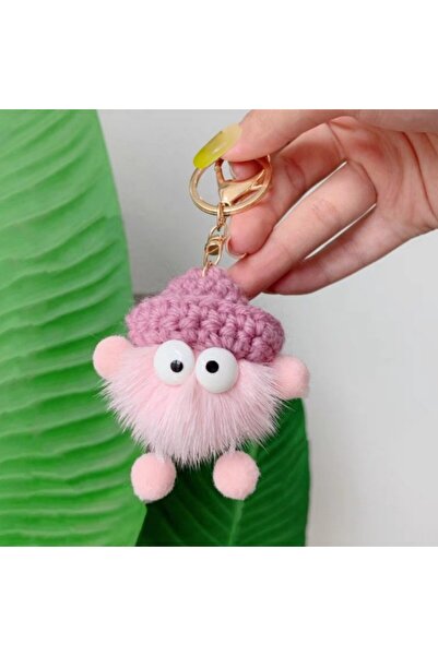 Choice8 Pink Trendy Cute Imitation Mink Small Coal Ball Pendant Keychain Plus...