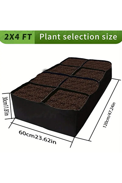 Choice G3373A 48X24X12 بوصة 128 جالون كيس زراعة سرير الشتلات، أصيص زهور متعدد...