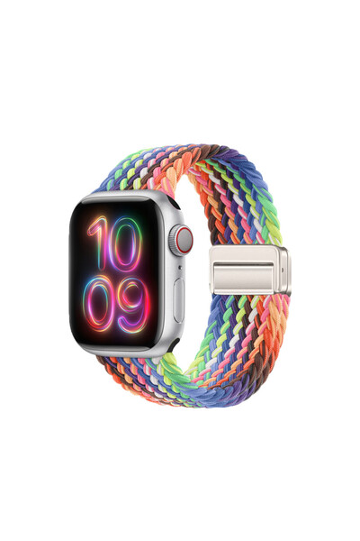Choice90 42 44 45 46 49mm 2025 Rainbow Nylon Braided Band Strap Compatible Fo...