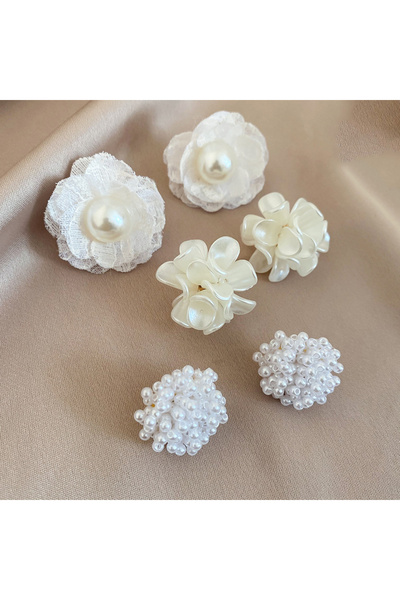 Choice 6 pcs set 2 6/10/12 Pcs Simulated Pearl Round Square Stud Earrings Sma...
