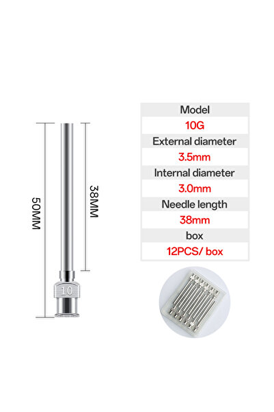 Choice 38mm 10G 12Pcs 12 Pack 38mm Dispensing Needle Stainless Steel Tip Need...