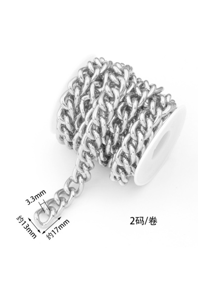 Choice3 سلاسل ألومنيوم ملتوية ذهبية وفضية، مقاس 17×13×3.3 مم، بطول مترين (2-5...