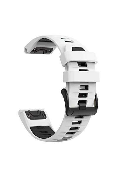 Choice45 1PCS QuickFit 22mm White Black Sport Silicone Strap for Fenix 8 Pro ...