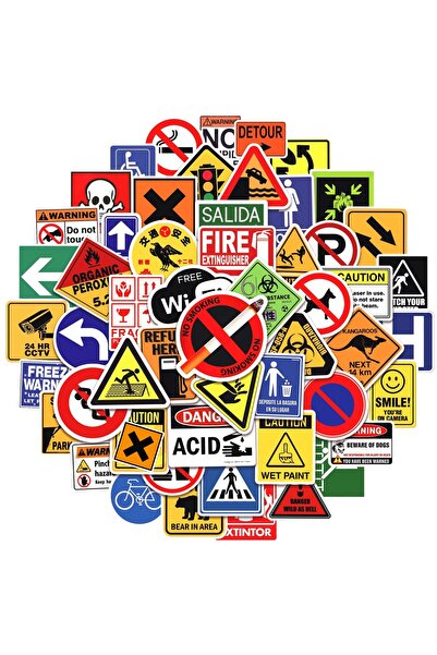 Choice 100Pcs 10/30/50/100PCS Danger Banning Signs Warning Stickers Decals To...