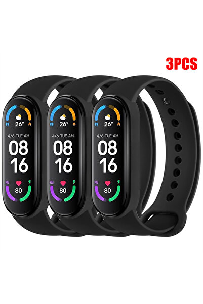 Choice18 Mi band 7 6 5 Black 1-3Pcs Watchband For Mi Band 7 6 4 5 3 Bracelet ...