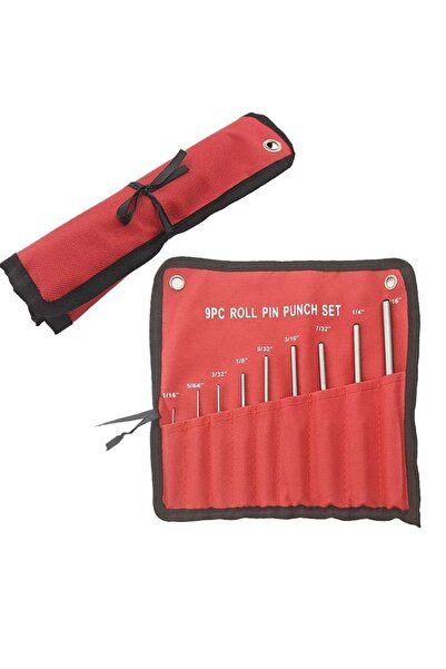 Choice Flat Chisel 9Pcs High Hardness Steel Roll Pin Punch Set Carrying Case ...