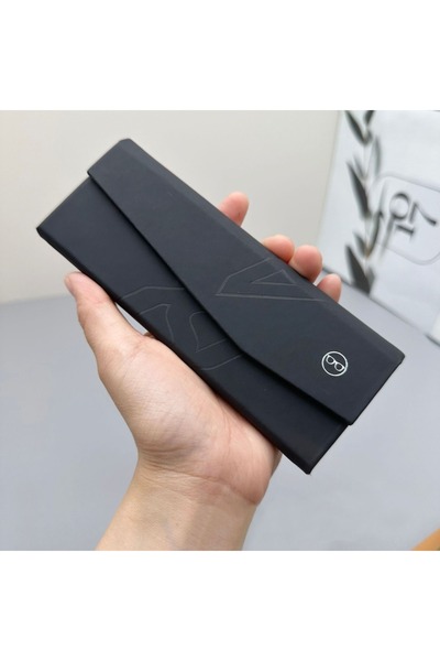 Choice3 Black Portable Retro Foldable Glasses Case Minimalist Leather Sunglas...