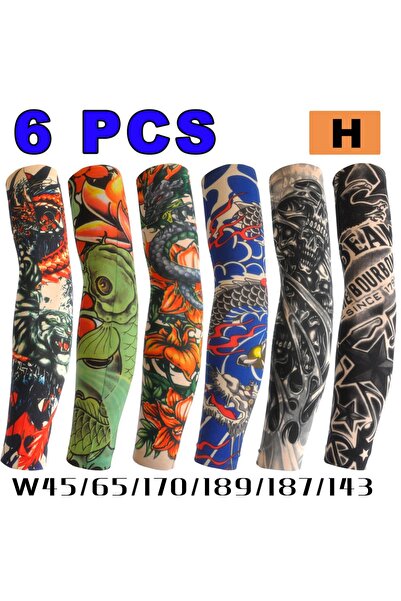 Choice8 H 6 Pcs Tattoo Sleeves Sun Protection Men Women Summer Seamless Arm C...