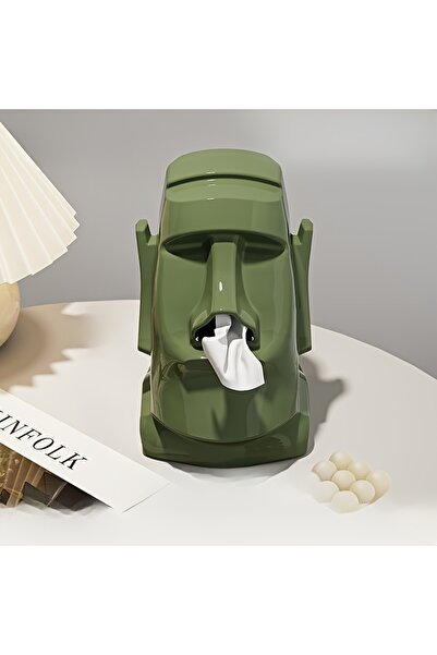 Choice green Household Tissue Box Creative Stone Figure Paper Towel Box Livin...