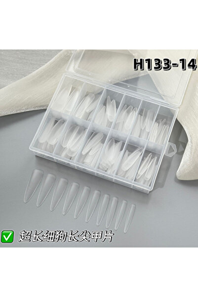 Miniso H133-14 240 أطراف أظافر لوزية الشكل، ناعمة وشفافة غير لامعة، 12 مقاسًا...