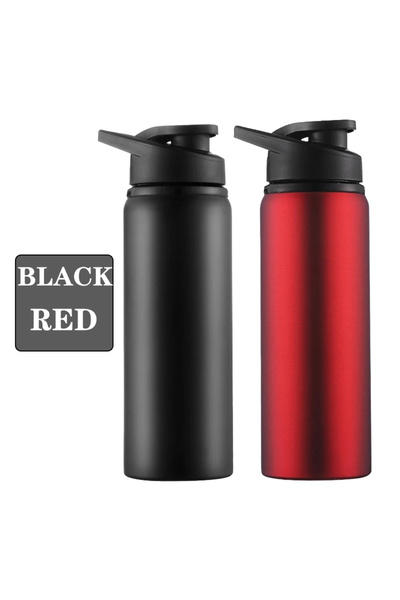 Choice 600ml Black-Red Metal Portable Water Bottle Leakproof Reusable Outdoor...