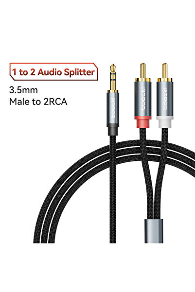 Choice6 Choice <=0.5m Grey Toocki RCA Audio Cable 3.5mm Male to 2RCA Speaker ...