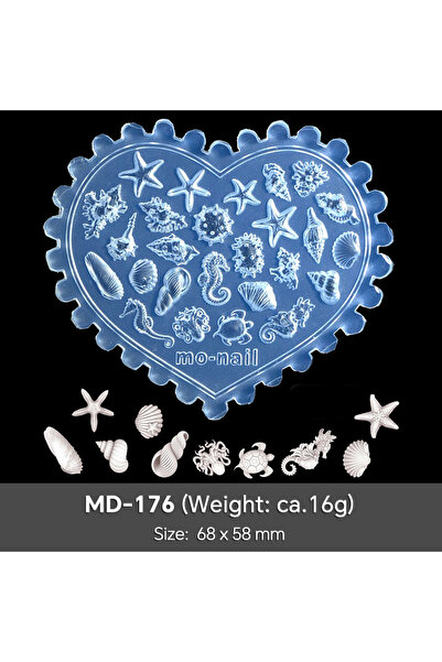 Choice MD-176 3D Silicone DIY Summer Nail Mold Template Carving Stencil Tool ...