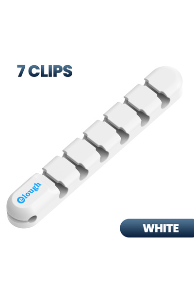 Choice3 White 7 Clips Desktop Cable Organizer Silicone Cable Management USB C...
