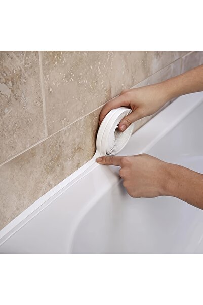 choice2 2.2CM 3.2M WHITE 1PC PVC Sealing Strip Tape Bathroom Bath Toilet Caul...