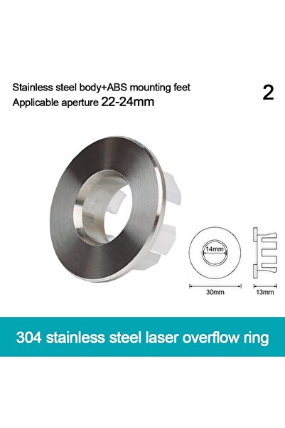 Choice 2 Stainless Steel Sink Overflow Covers Round Replacement Wash Basin Ov...