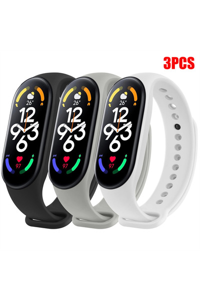 Choice14 Mi band 7 6 5 Black Gray White 1-3Pcs Watchband For Mi Band 7 6 4 5 ...