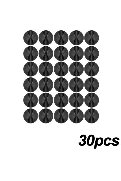 Choice5 30x Black Cable Clips Phone Cord Holder USB Data Line Silicone Organi...