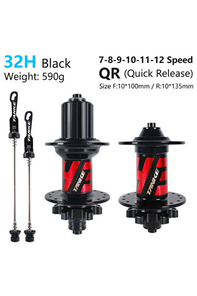 Choice 32H Black QR TANKE MTB 120 Click Hub 6 NBK Bearing Bike Front Rear 32 ...