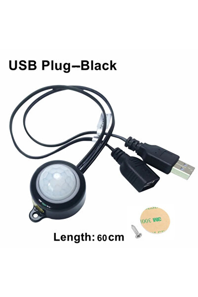 Choice8 USB-PIR-Black Knob Touch Adjustable PIR Infrared Motion Sensor USB DC...