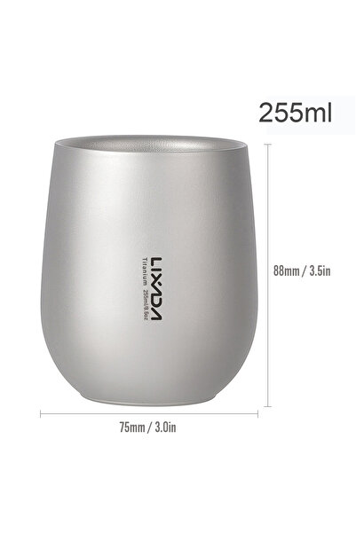 Choice 255ml Lixada 255ml Ultralight Titanium Double Wall Insulated Water Cup...