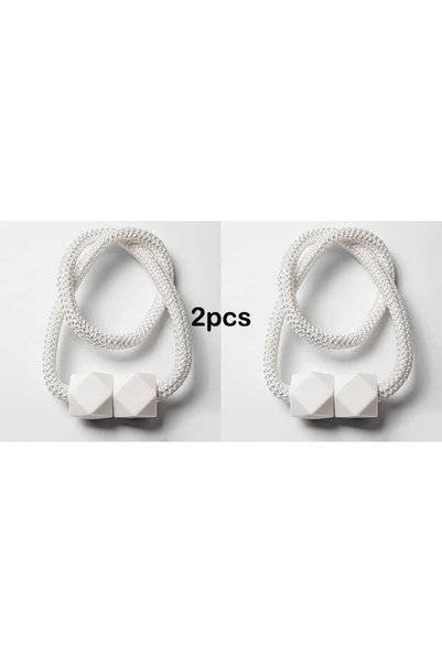 Choice white 2pcs Curtain Tiebacks with Strong Magnet Thick Rope Design Bedro...