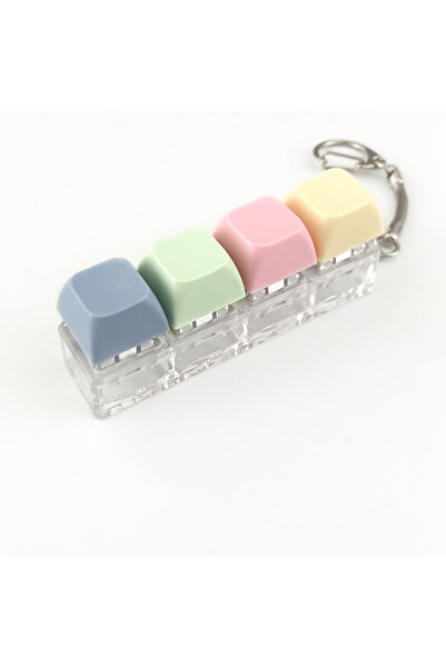 Choice17 colorful4 Colorful Acrylic Button Keycap Fidget Keychain 4 Keys Keyb...