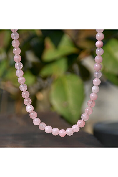 Choice Pink Crystal 1pc 6mm Natural Stone Necklace Bohemian Colorful Handmade...