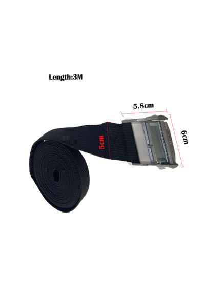 Choice11 black 5cmx3m 1pcs Rope Strong Ratchet Belt Black Buckle Tie-Down Bel...
