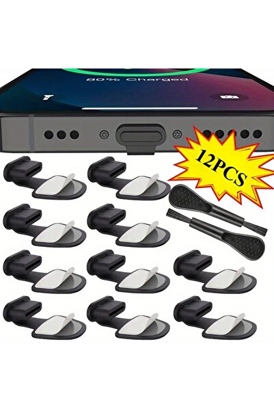 Choice 12PCS Silicone USB-C Dust Plugs - Detachable Adhesive Charge Port Prot...