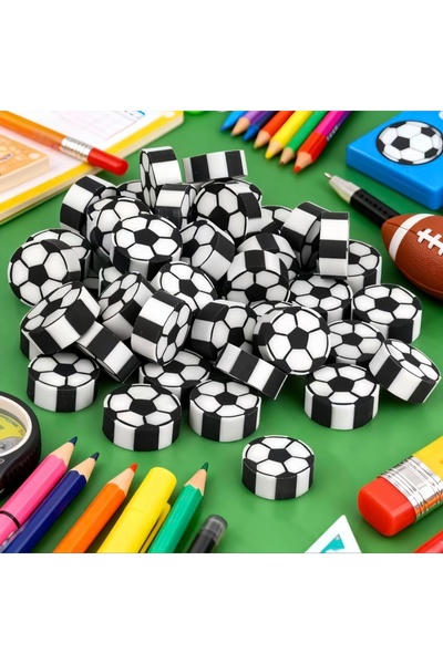 Choice 10PCS 10-50Pcs Cartoon Football Pattern Eraser for Birthday Carnival G...