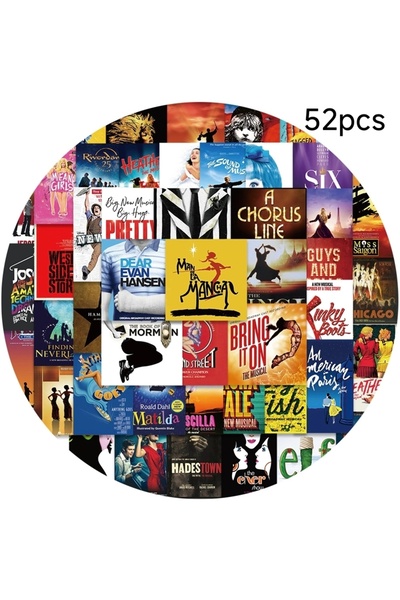 Miniso 52pcs 52PCS Broadway Musical Poster Stickers Graffiti Decoration Phone...
