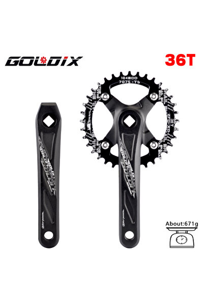 Choice1 175mm Black crank 36T GOLDIX Square Hole Bicycle Crankset Aluminum Al...