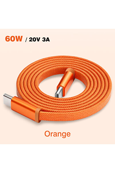 Choice Type-C to Type-C 2m Flat 60W Orange UGOURD New 60W Charger Cable USB-C...