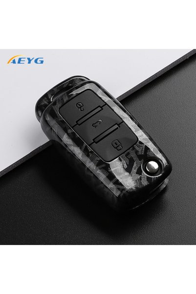 choice2 غطاء مفتاح السيارة من ألياف الكربون ABS 3A من FCarbon لسيارات فولكس ف...