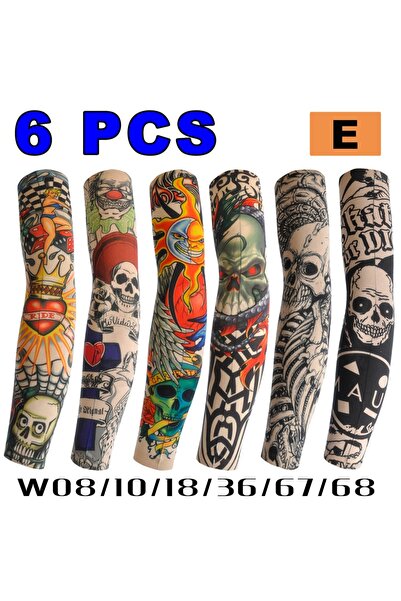 Choice5 E 6 Pcs Tattoo Sleeves Sun Protection Men Women Summer Seamless Arm C...